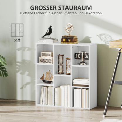 Bookcase, Shelving Unit with 8 Levels, Storage Shelf, Kitchen Shelf for Living Room, Bedroom, Office, White
