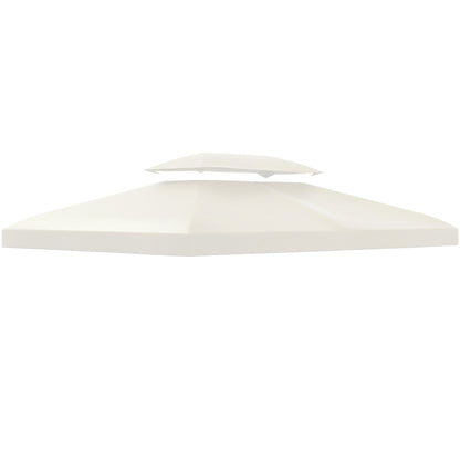 Replacement Roof for Metal Pavilion 3x4m Water-resistant Pavilion Roof with Double Roof, Replacement Cover for Garden Pavilion Party Tent Gazebo Polyester Cream White