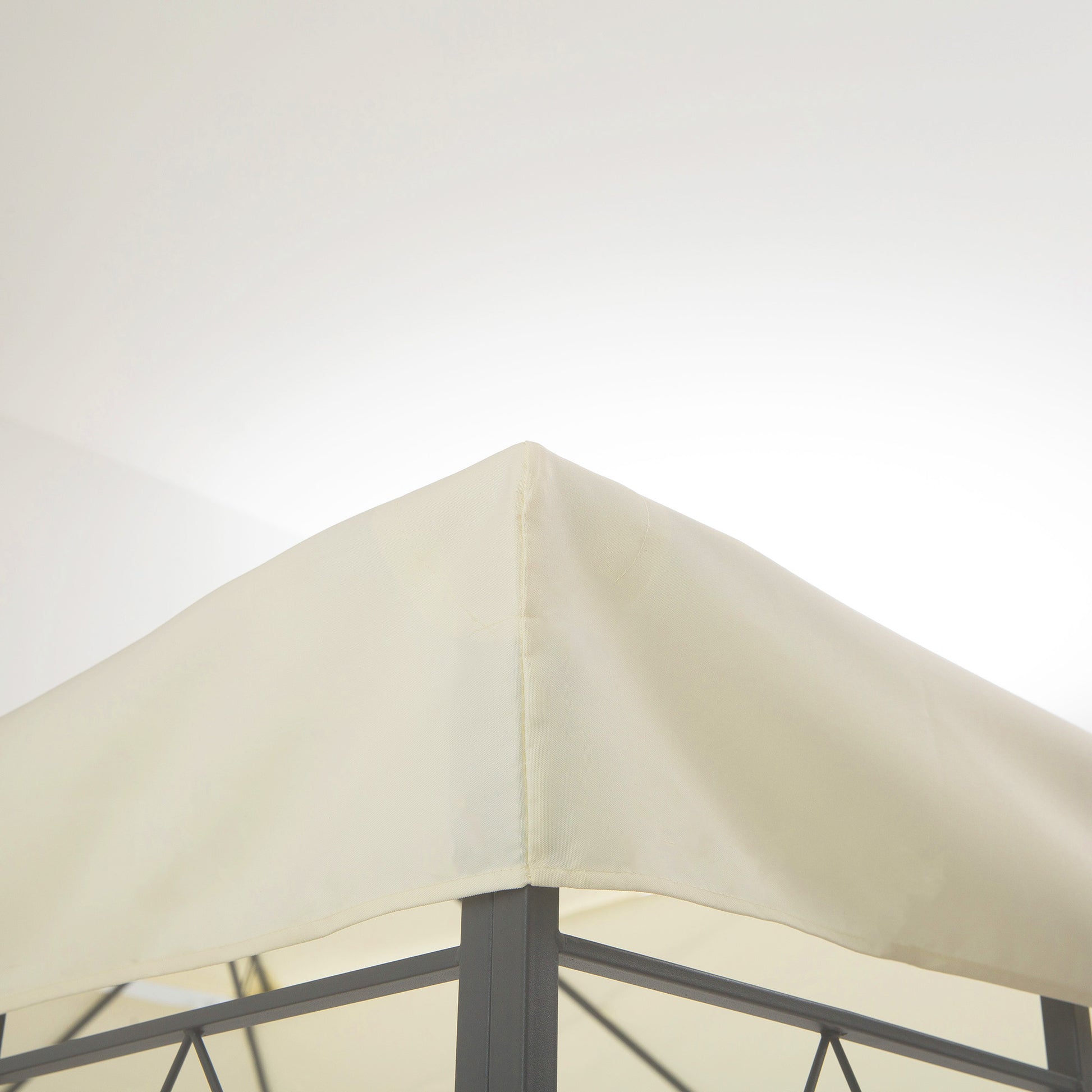 Replacement Roof for Metal Pavilion 3x4m Water-resistant Pavilion Roof with Double Roof, Replacement Cover for Garden Pavilion Party Tent Gazebo Polyester Cream White