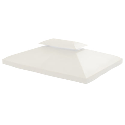 Replacement Roof for Metal Pavilion 3x4m Water-resistant Pavilion Roof with Double Roof, Replacement Cover for Garden Pavilion Party Tent Gazebo Polyester Cream White