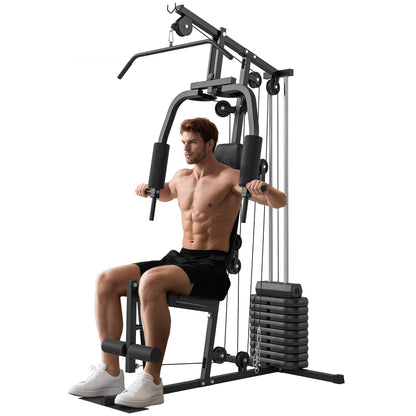 Fitness Power Station Strength Training Machine with 9 weight blocks of 5 kg each, total 45 kg, for a complete workout - 200 x 135 x 103 cm