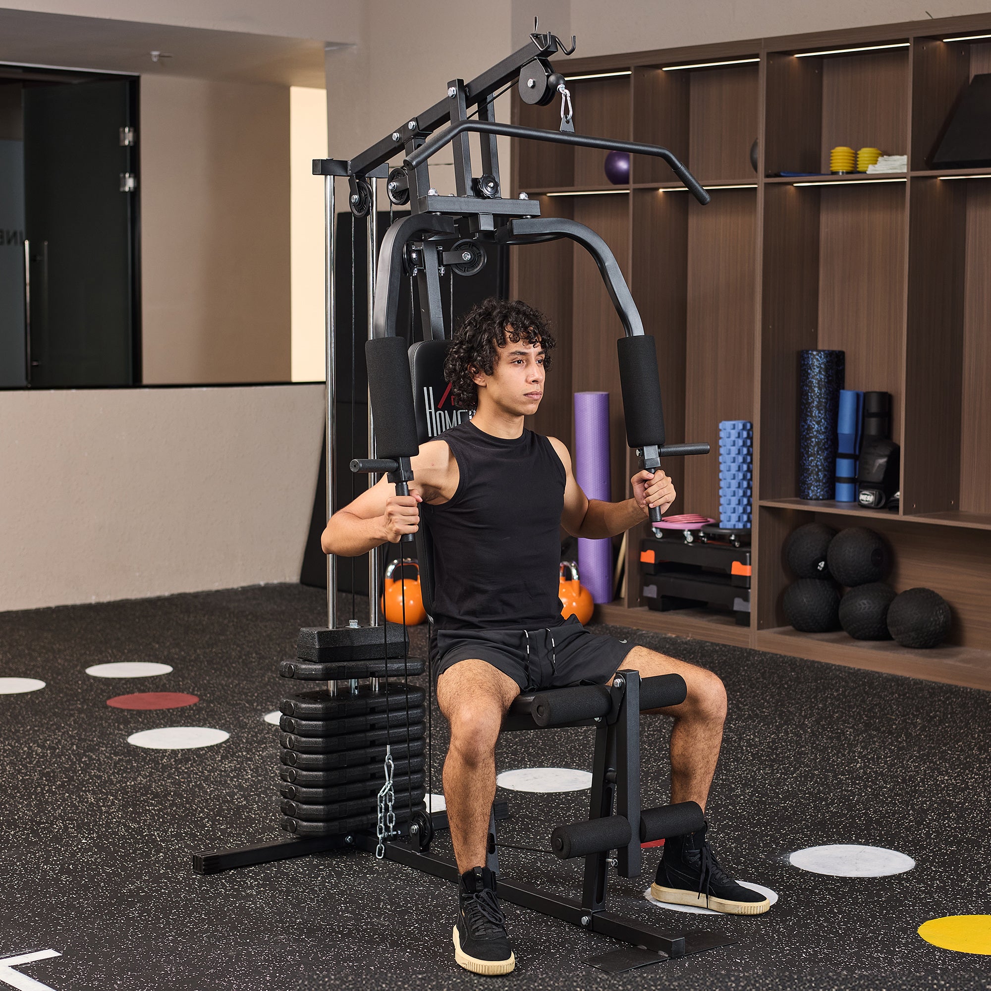 Fitness Power Station Strength Training Machine with 9 weight blocks of 5 kg each, total 45 kg, for a complete workout - 200 x 135 x 103 cm