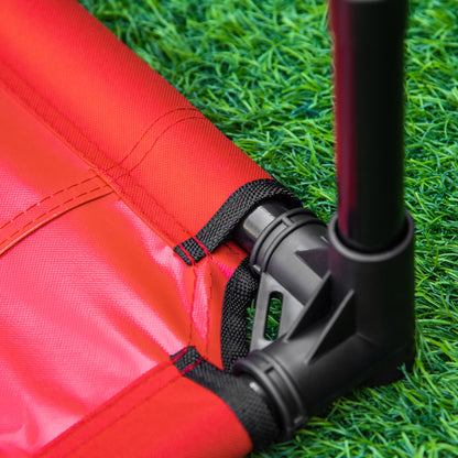 Portable Elevated Bed for Dogs Cats Pet Bed with Breathable Mesh Zone and Oxford Fabric for Indoor Outdoor 61x46x18 cm Red