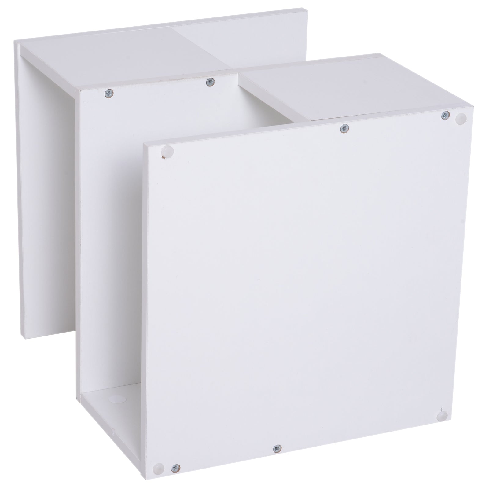Coffee Table Nightstand Side Table with 2-Tier Shelf for Living Room Bedroom Library 40x40x43 cm White