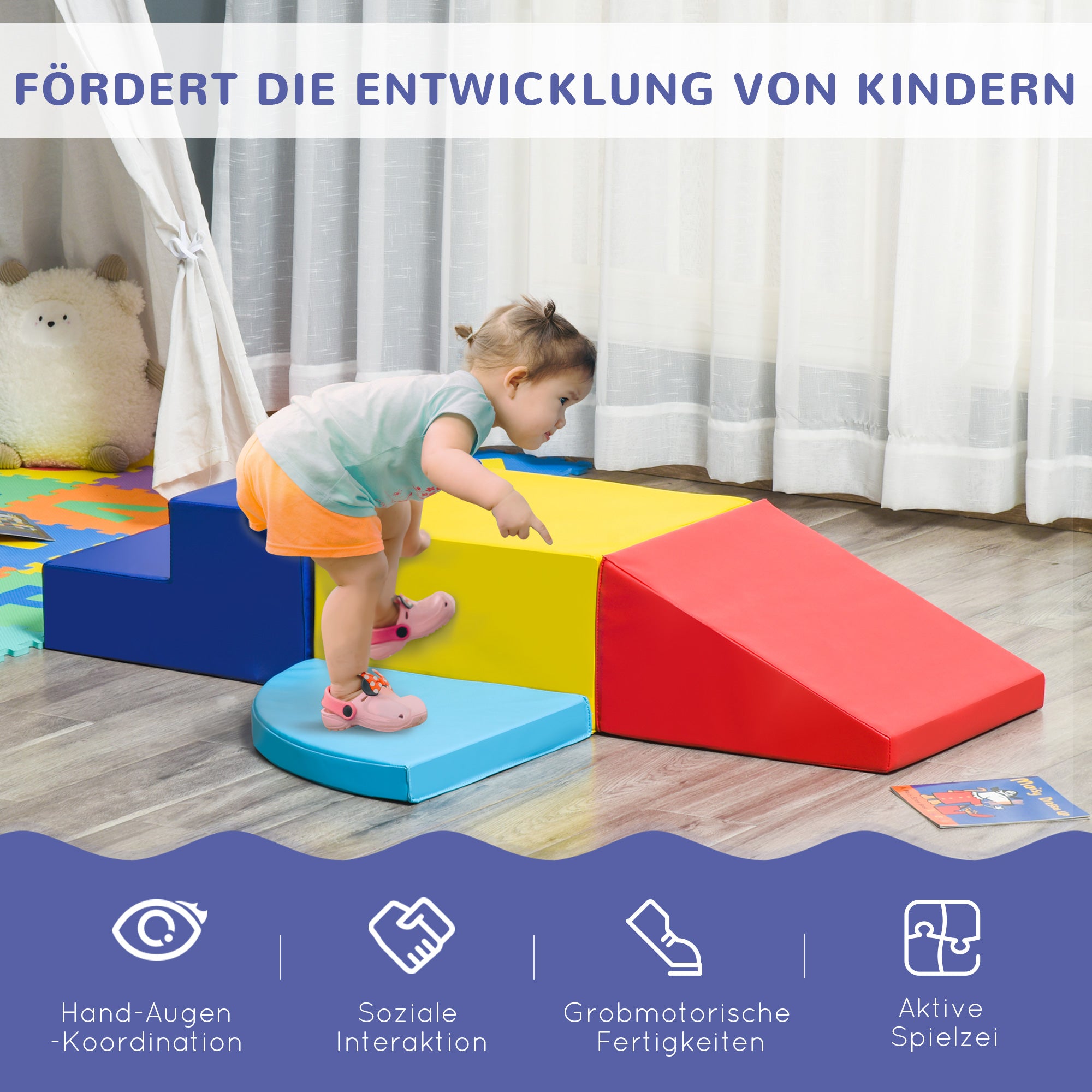 4 Piece Foam Building Blocks Children Soft Blocks Climbing Bricks Soft Giant Blocks Building Toy Large Blocks Foam Blocks Play Blocks for Babies & Toddlers Multicolor