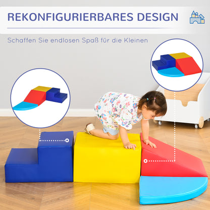 4 Piece Foam Building Blocks Children Soft Blocks Climbing Bricks Soft Giant Blocks Building Toy Large Blocks Foam Blocks Play Blocks for Babies & Toddlers Multicolor