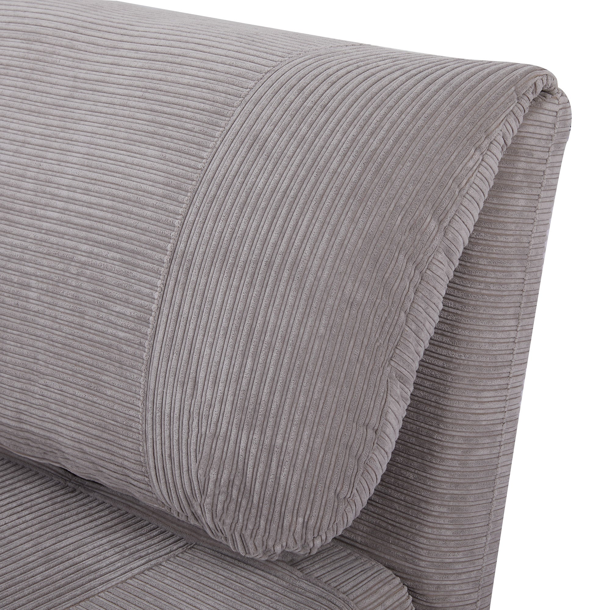 2-in-1 Sleeper Sofa Sleeper Chair Adjustable Folding Mattress Guest Bed in Corduroy Look, for Bedroom, Living Room Light Grey 82 x 89 x 83 cm