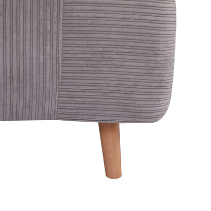 2-in-1 Sleeper Sofa Sleeper Chair Adjustable Folding Mattress Guest Bed in Corduroy Look, for Bedroom, Living Room Light Grey 82 x 89 x 83 cm