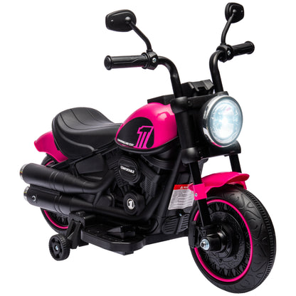 Children's Motorcycle Kids Electric Motorbike Electric Vehicle Children's Vehicle with 2 Removable Training Wheels, 3 km/h, for 1.5-3 Years Kids Pink 76 x 42 x 57 cm