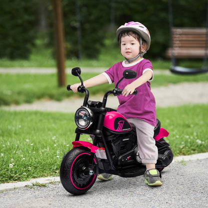 Children's Motorcycle Kids Electric Motorbike Electric Vehicle Children's Vehicle with 2 Removable Training Wheels, 3 km/h, for 1.5-3 Years Kids Pink 76 x 42 x 57 cm