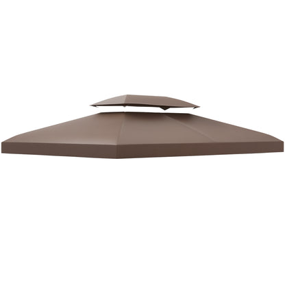 Replacement Roof for Metal Pavilion 3x4m Water-Repellent Pavillon Roof with Double Roof, Replacement Cover for Garden Pavilion Party Tent Gazebo Polyester Coffee