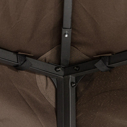 Replacement Roof for Metal Pavilion 3x4m Water-Repellent Pavillon Roof with Double Roof, Replacement Cover for Garden Pavilion Party Tent Gazebo Polyester Coffee