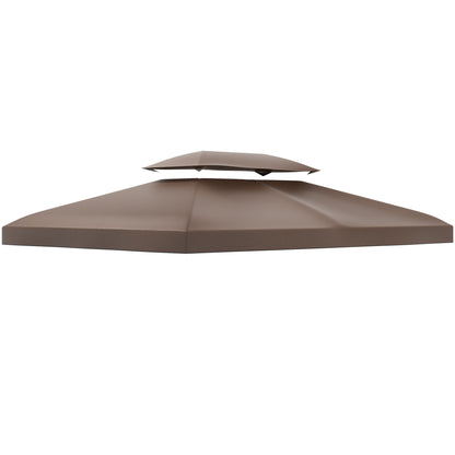 Replacement Roof for Metal Pavilion 3x4m Water-Repellent Pavillon Roof with Double Roof, Replacement Cover for Garden Pavilion Party Tent Gazebo Polyester Coffee