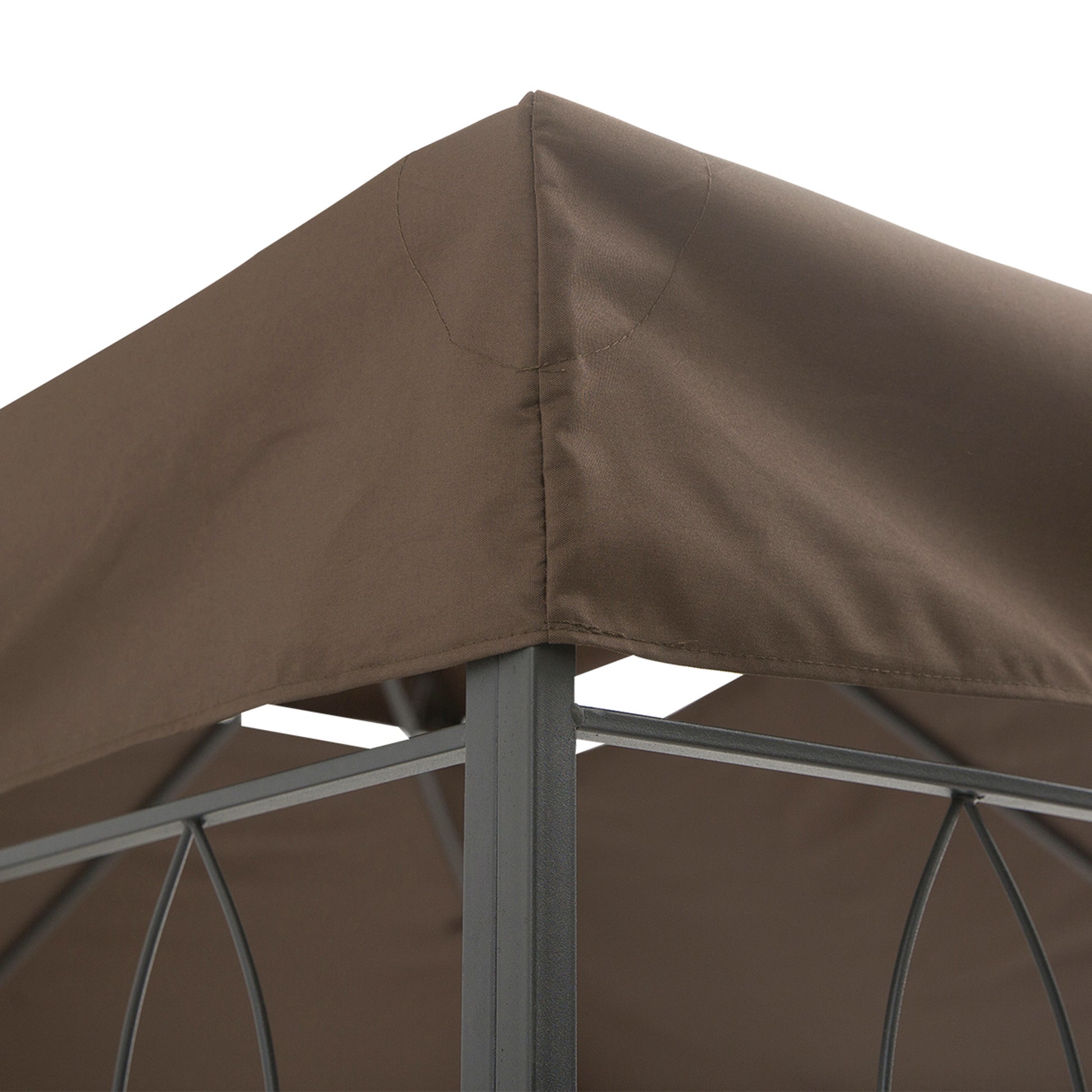 Replacement Roof for Metal Pavilion 3x4m Water-Repellent Pavillon Roof with Double Roof, Replacement Cover for Garden Pavilion Party Tent Gazebo Polyester Coffee
