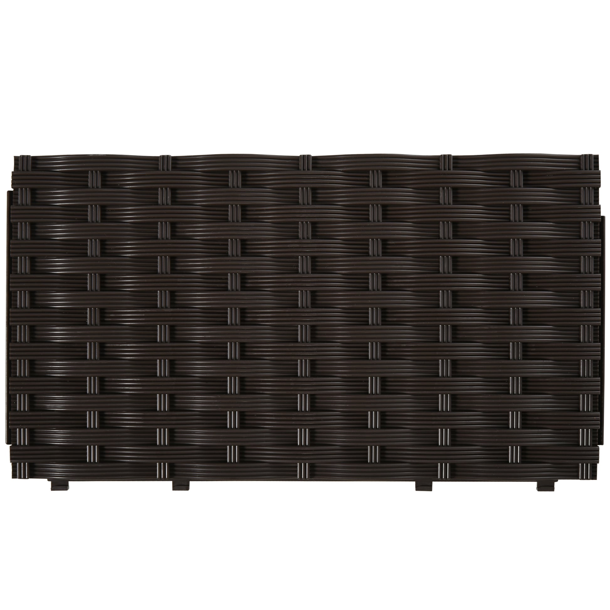 Raised Bed, Planter Box with Drainage Holes, Rattan-Look Flower Box, Plastic, Brown, 40 x 40 x 44 cm