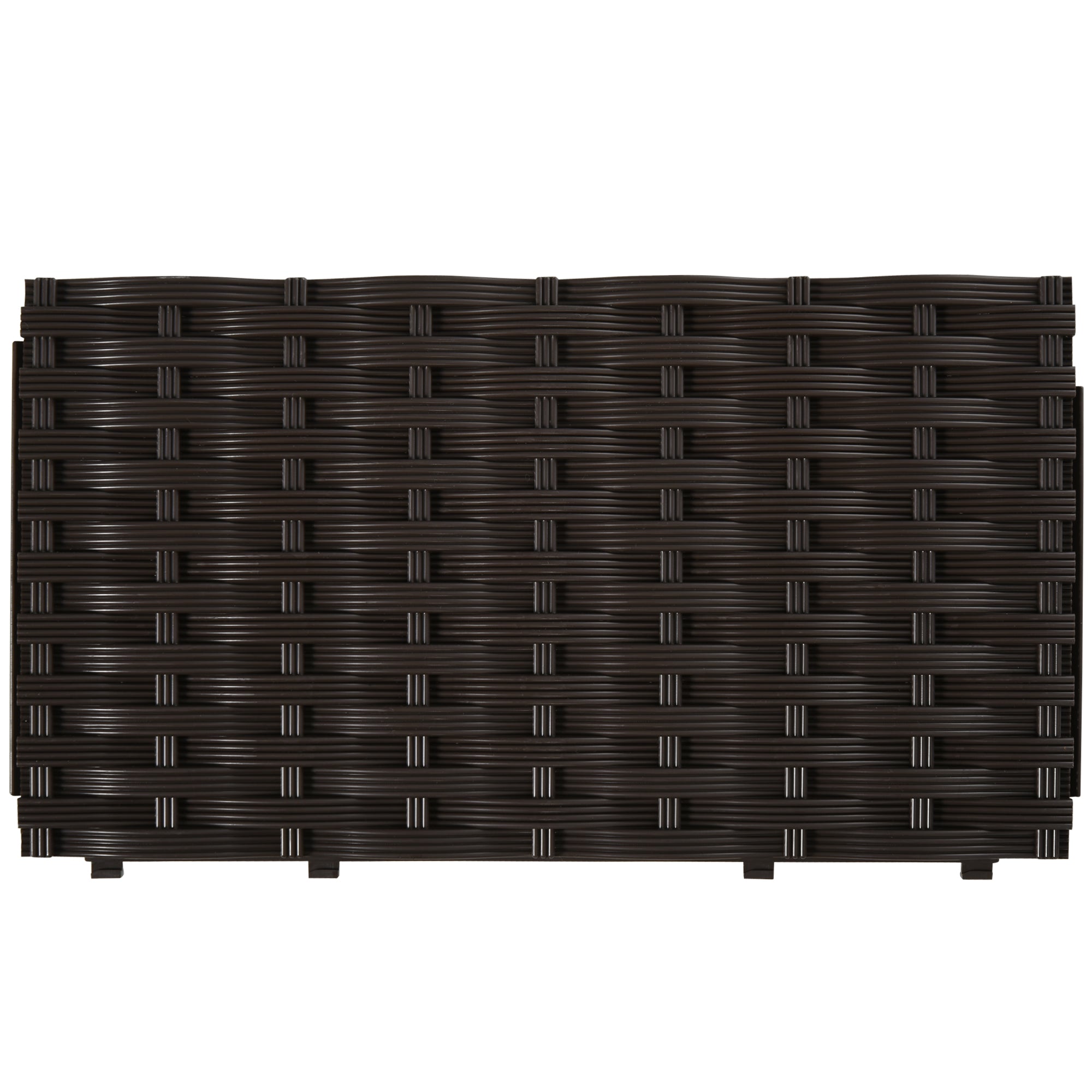 Raised Bed, Planter Box with Drainage Holes, Rattan-Look Flower Box, Plastic, Brown, 40 x 40 x 44 cm