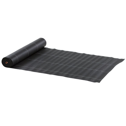 Weed Control Fabric Weed Barrier 2x50 m Geotextile Mesh 130 g/m² for Weed and Weed Control Garden Mesh Roll Black