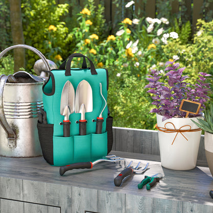 9-Piece Garden Tool Set Robust Aluminum Gardening Tool Set with Secure Locking Pruning Shears and Lightweight Garden Bag for Women and Men