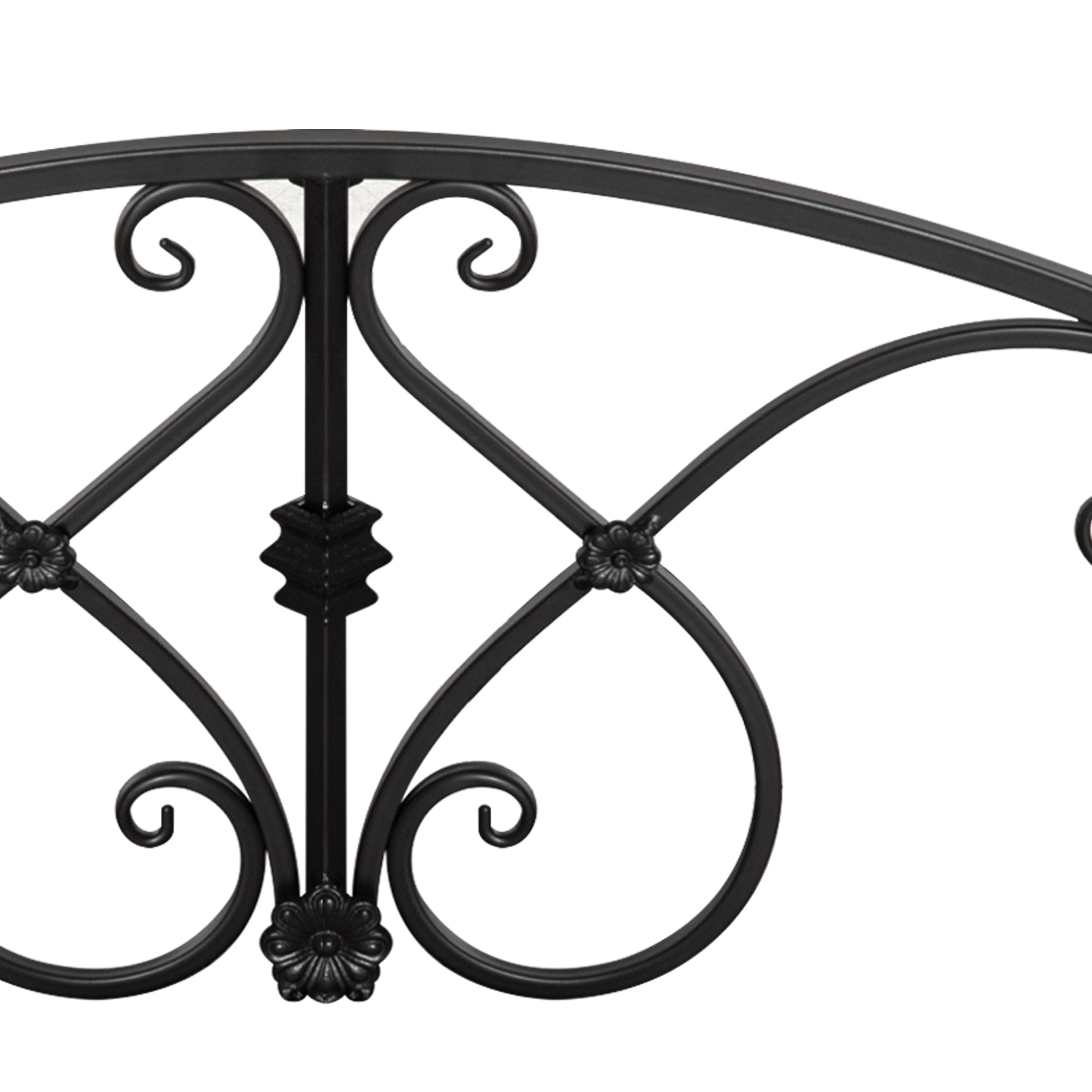 Metal Garden Bridge Garden Decoration with Side Railings Pond Bridge Vintage Style Maximum Load 150 kg 102 x 48 x 49 cm Black