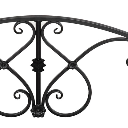 Metal Garden Bridge Garden Decoration with Side Railings Pond Bridge Vintage Style Maximum Load 150 kg 102 x 48 x 49 cm Black