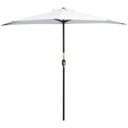 Half Parasol Ø 2.6 m, balcony parasol 5 steel ribs polyester cream