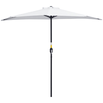 Half Parasol Ø 2.6 m, balcony parasol 5 steel ribs polyester cream