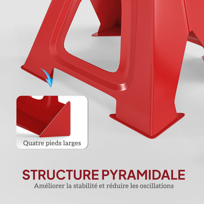 Set of 2 Car Jack Stands, 6 Ton Capacity Lift Stands, Adjustable Height from 375 to 592 mm, Large Base with Safety Pin, for Vehicle, Caravan, Workshop, Garage, Red