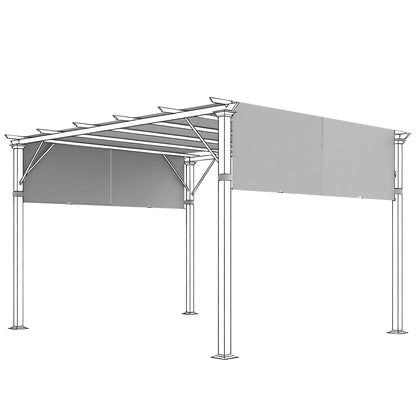 Replacement Pergola Canopy 16 x 4 ft (488 x 122 cm) with UV Protection – Sun Sail for Patio Roof, Replacement Cover for 10 x 10 ft Pavilion, Light Gray