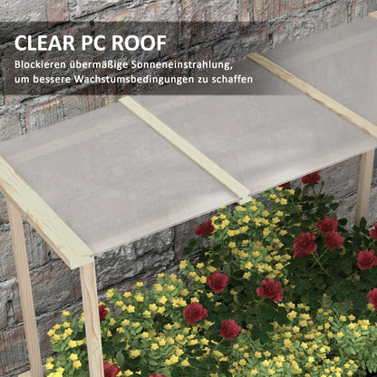 Wooden Raised Bed, Cold Frame with Cover, Planter Box with Fleece, Flower Box Herb Bed for Garden, Balcony, 110 x 60 x 152 cm, Natural