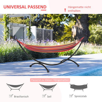 Hammock Stand for Hammock 3m Hammock Stand with Tension Rope Garden Beach Steel Frame Black 300 x 90 x 100 cm