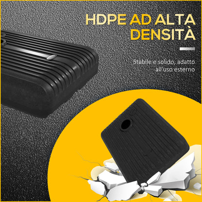 HDPE Garden Umbrella Base, Fillable with 70 kg of Water or 90 kg of Sand, Support for 130mm Umbrella Poles with 2 Wheels and Handle, Black