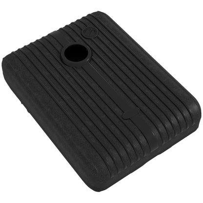 HDPE Garden Umbrella Base, Fillable with 70 kg of Water or 90 kg of Sand, Support for 130mm Umbrella Poles with 2 Wheels and Handle, Black
