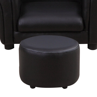Kids Armchair with Footstool Children's Couch Kids Sofa Mini Sofa for 1.5-3 Years Kids Children's Furniture Wood Black 54 x 42 x 41 cm