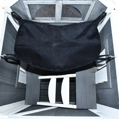 Cat House for Cat Bed or Litter Box, Cat Cabinet, Indoor Cat Toilet, Fir Wood, Asphalt Roof, Gray, 59 x 55 x 109 cm