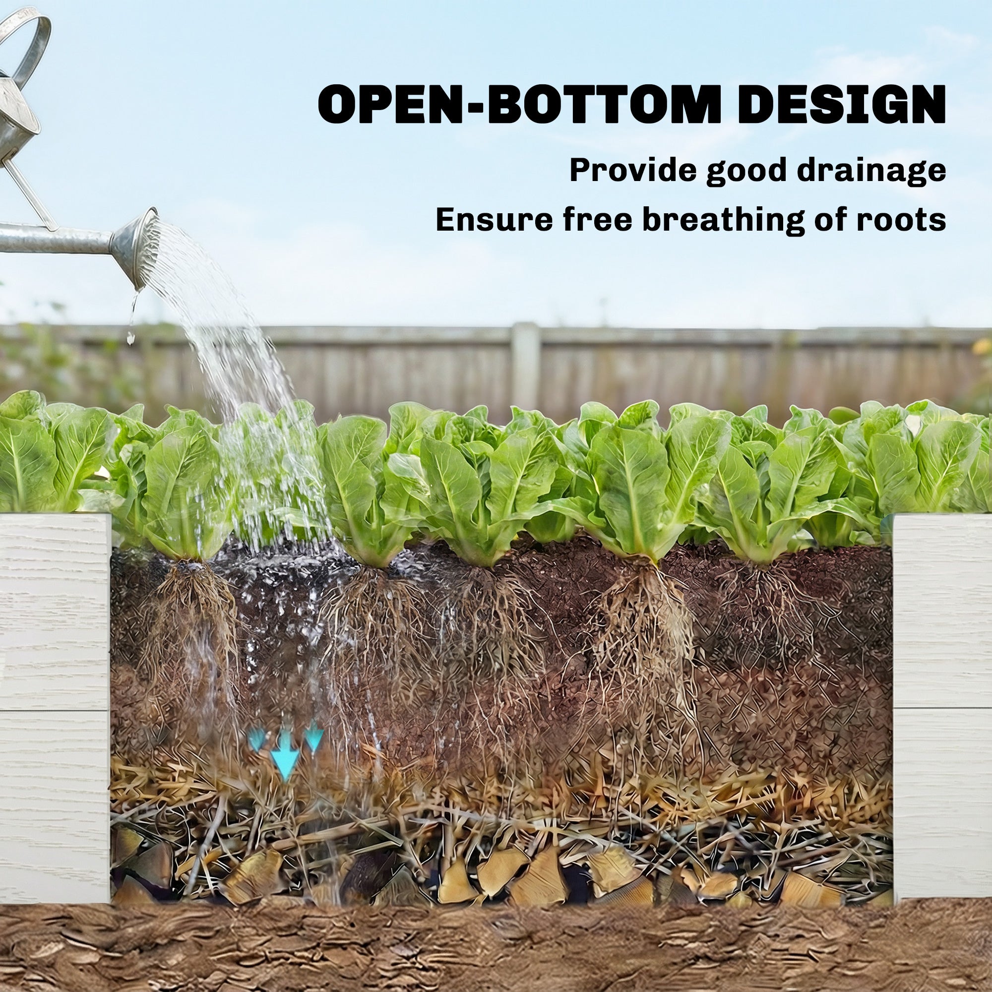 Plastic Raised Garden Bed, Snap-Together Planter with DIY Assembly – 197 x 54 x 33 cm for Garden, Balcony, Flowers, Plants, Vegetables