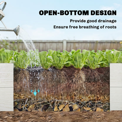 Plastic Raised Garden Bed, Snap-Together Planter with DIY Assembly – 197 x 54 x 33 cm for Garden, Balcony, Flowers, Plants, Vegetables