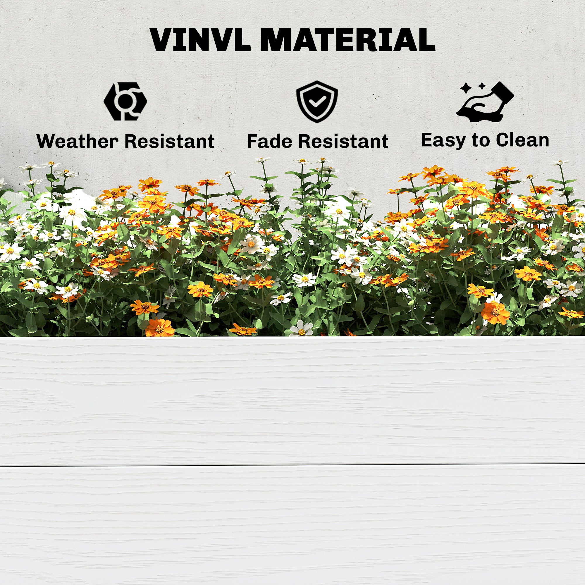 Plastic Raised Garden Bed, Snap-Together Planter with DIY Assembly – 197 x 54 x 33 cm for Garden, Balcony, Flowers, Plants, Vegetables