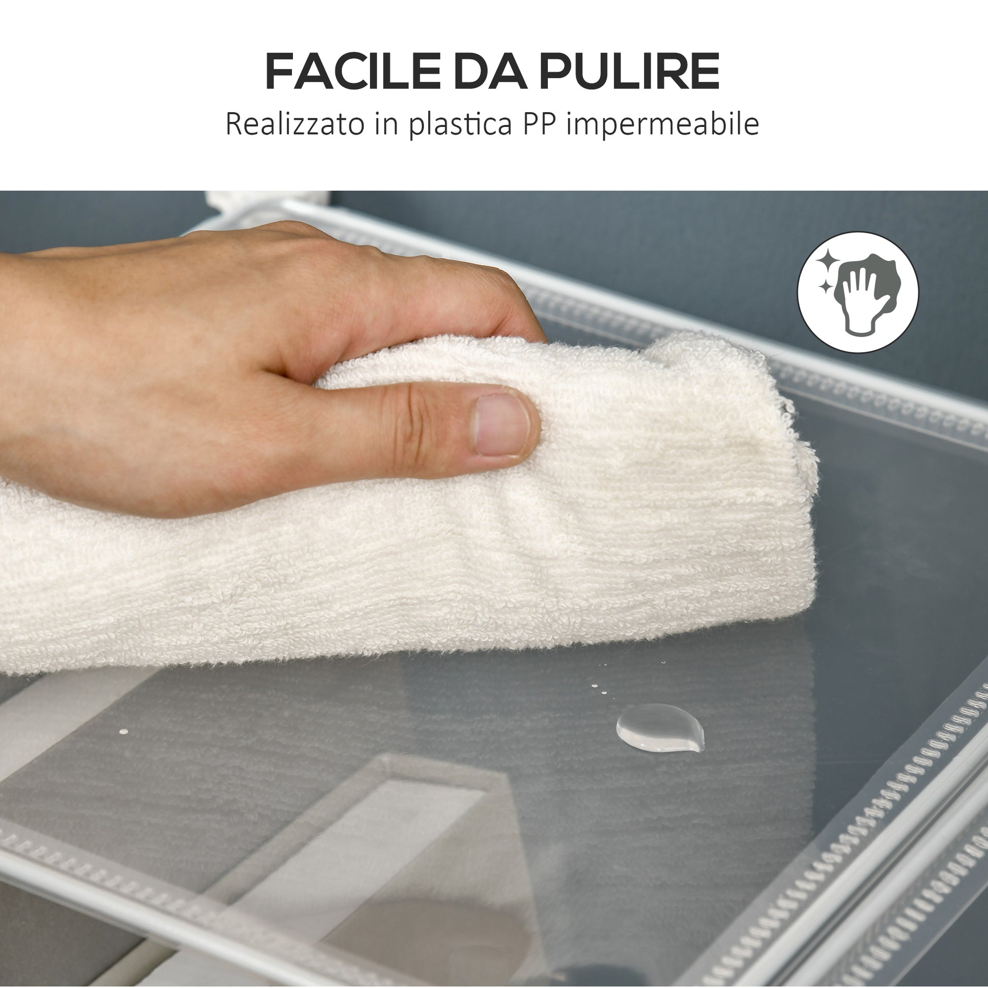 Modular Space-Saving Shoe Cabinet with Stackable Design, 6 Cubes in PP Plastic, 65x32x95cm, Transparent