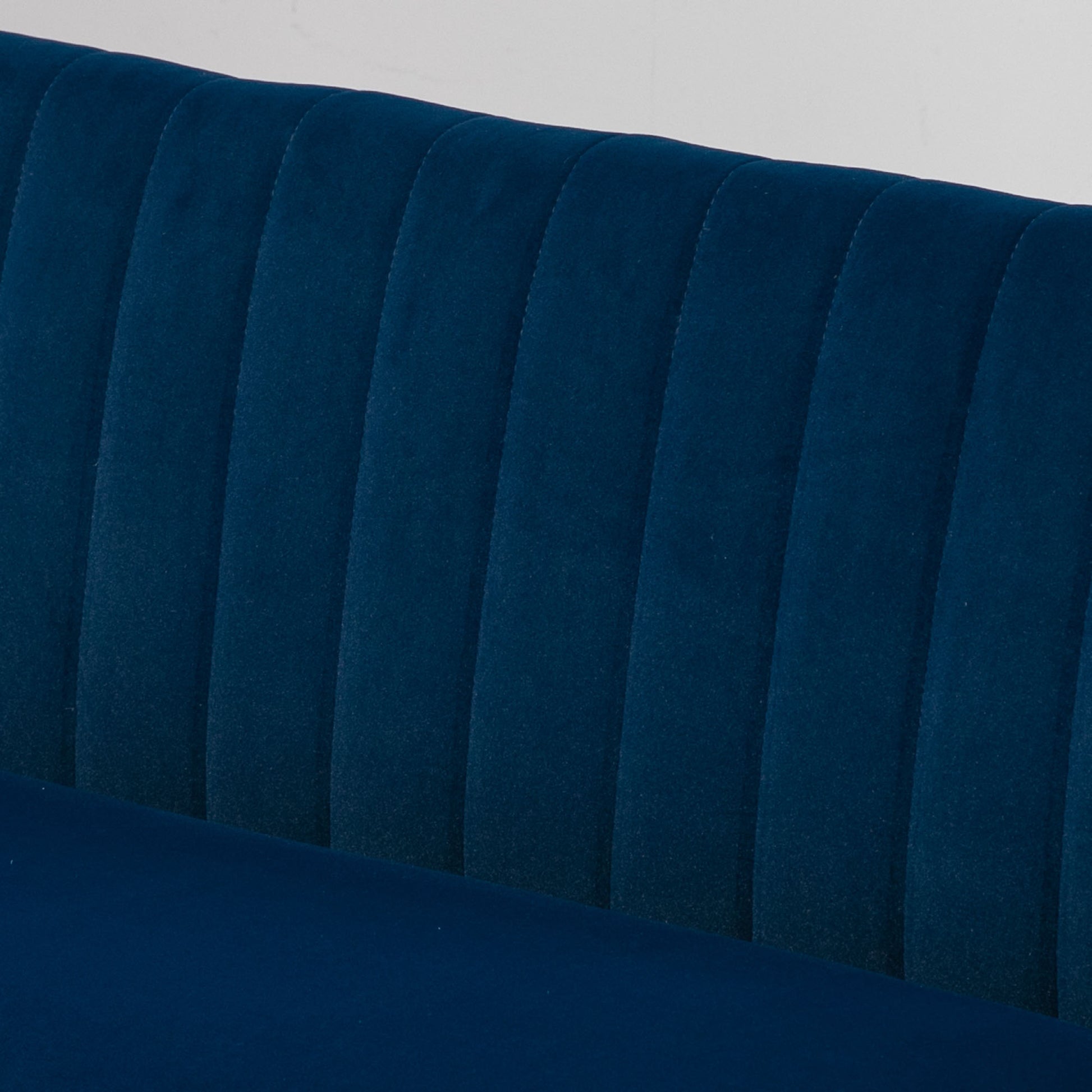 2-Seater Fabric Sofa Upholstered Double Sofa Seating Furniture Lounge Sofa Wood Velvet-like Polyester Foam Blue 117 x 56.5 x 77 cm