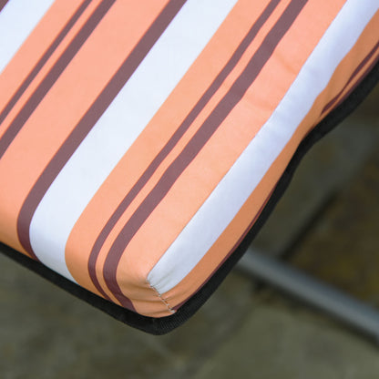 Set of 2 Folding Loungers Garden Loungers with Padded Cushion 5-Position Adjustable Backrest and Footrest 60x75x65-102 cm Orange Stripes
