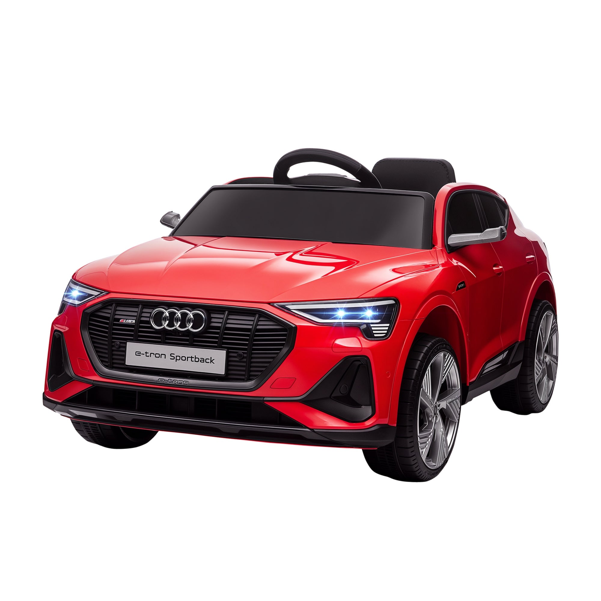 12V Electric Kids Car Audi E-tron Electric Vehicle with Remote Control, Safety Belt, Music (MP3/USB/TF), Kids Vehicle for Children 3-5 Years, 3-5 km/h, Red