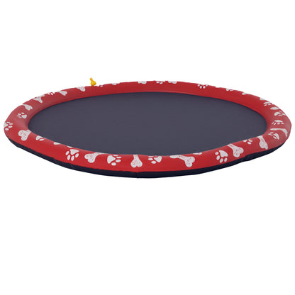 150 cm Sprinkler Mat Dog Inflatable Splash Pad Non-Slip Water Playmat Water Mat Playmat Paddling Pool Water Sprinkler Dog Pool for Pets Summer Garden