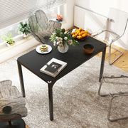 Folding Dining Table, Extendable Rectangular Kitchen Table for 4 to 6 people, Steel Legs, for Small Spaces, Dining Room, Black