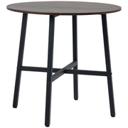 Dining Table Kitchen Table for 4 Persons, Living Room Table in Modern Design for Dining Room, Kitchen, Steel, Brown, 80 x 80 x 76 cm