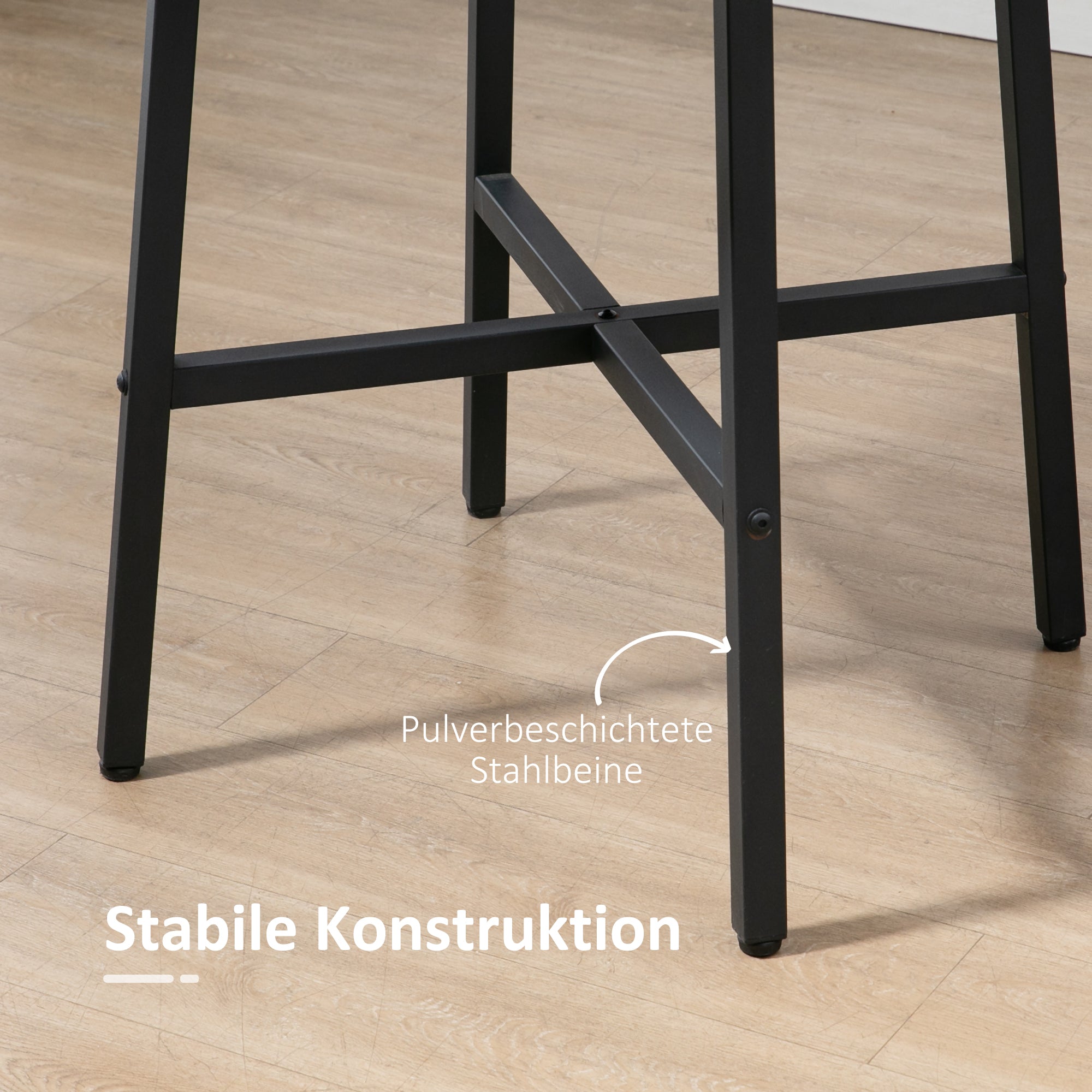 Dining Table Kitchen Table for 4 Persons, Living Room Table in Modern Design for Dining Room, Kitchen, Steel, Brown, 80 x 80 x 76 cm