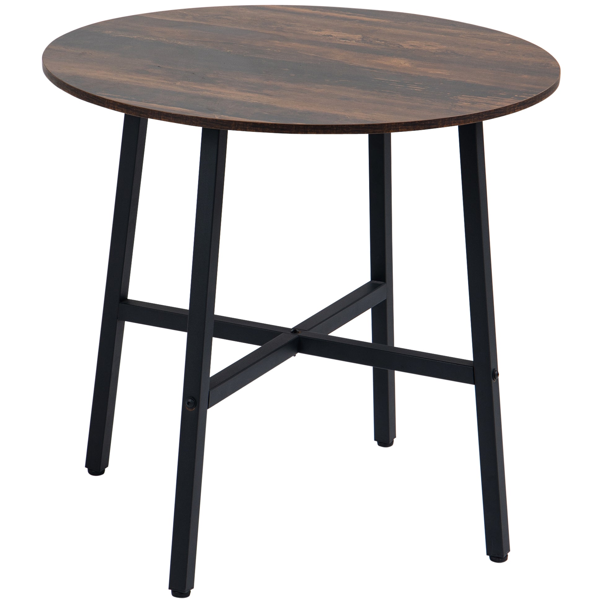 Dining Table Kitchen Table for 4 Persons, Living Room Table in Modern Design for Dining Room, Kitchen, Steel, Brown, 80 x 80 x 76 cm