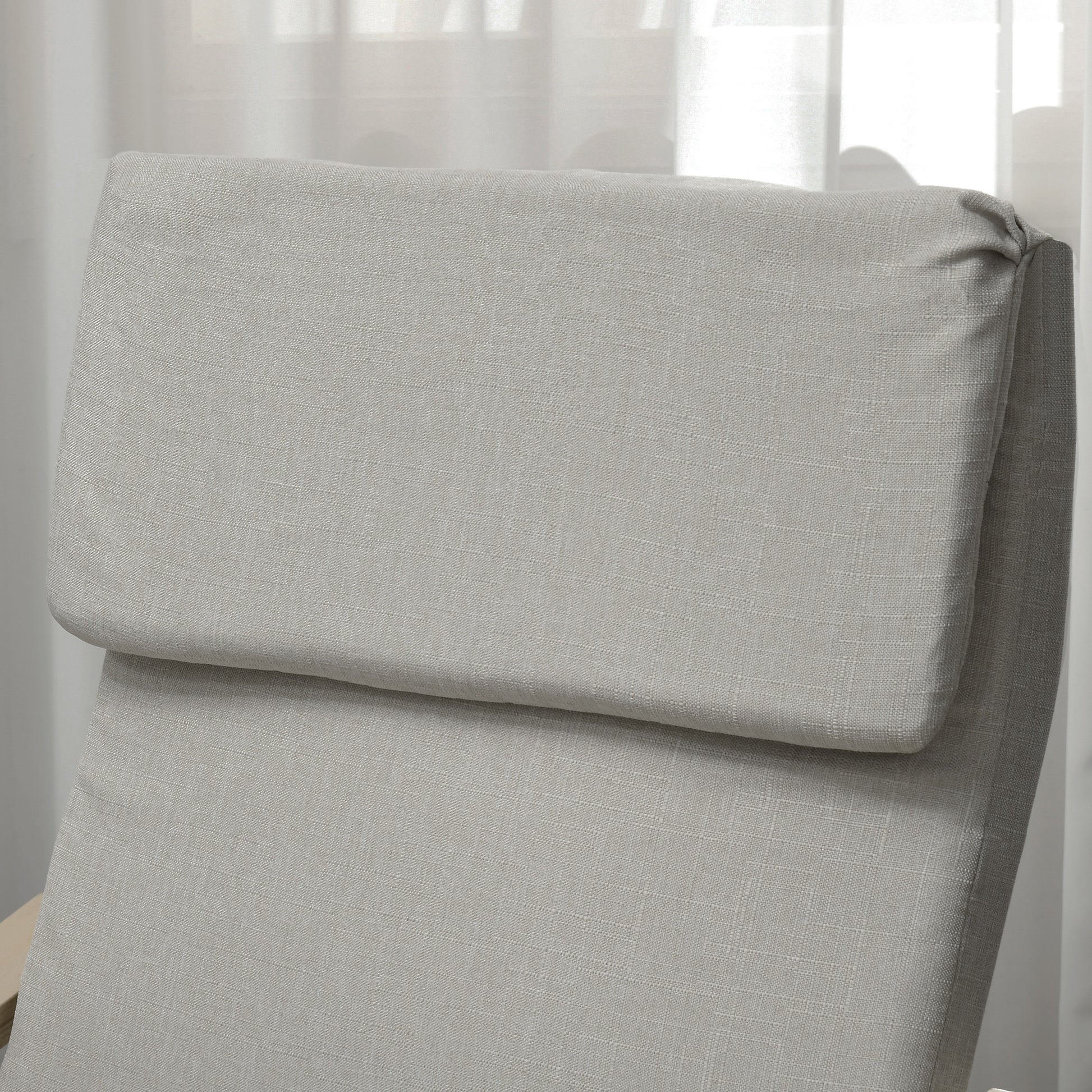 Recliner with Footstool, Lounge Chair with Ottoman, Reading Chair, Recliner with Armrest, Rocking Chair, Reclining Chair with Linen Cover for Living Room, Balcony, Hallway, Light Gray 66.5 x 80 x 99 cm