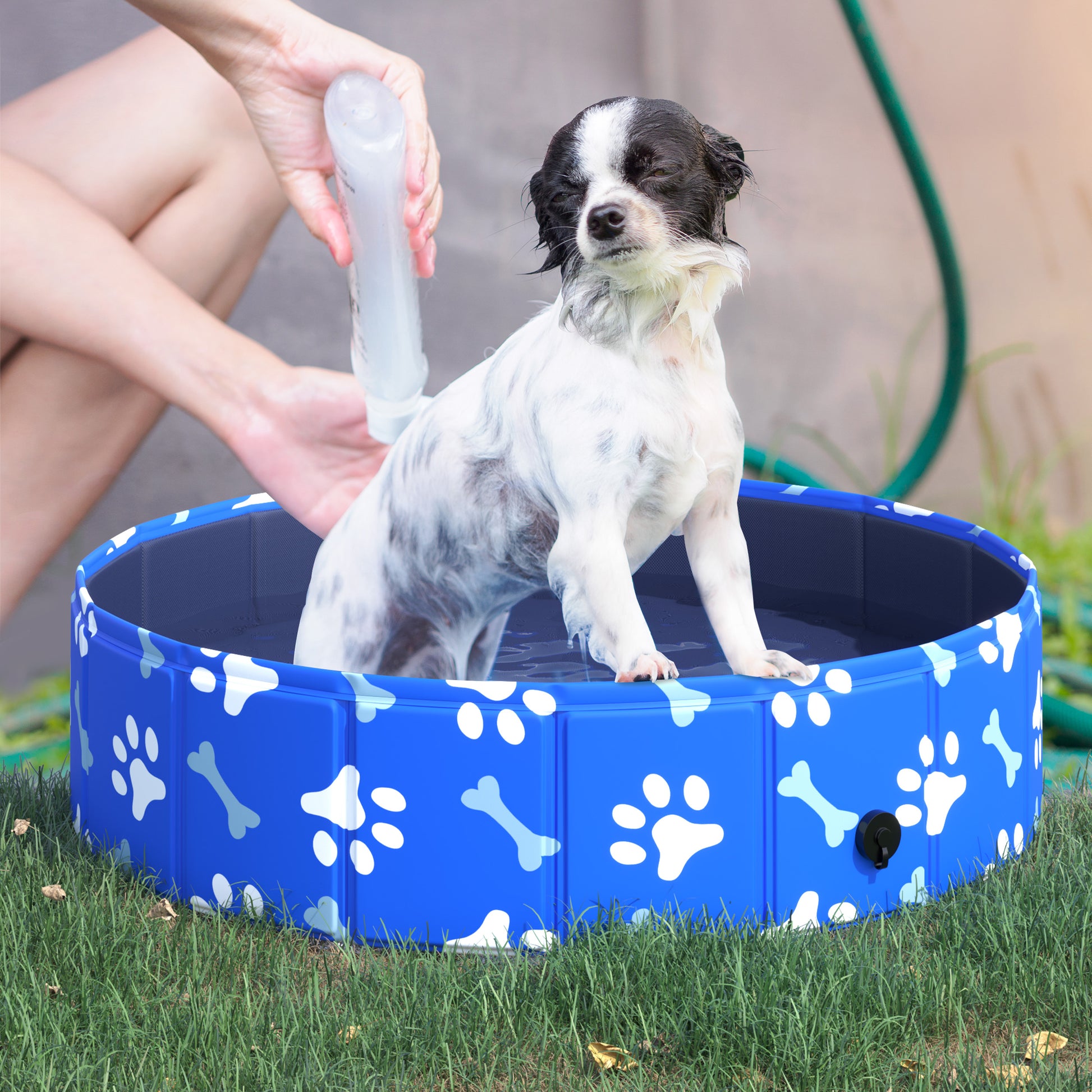 Dog Pool Foldable Paddling Pool for Dogs up to 25 kg Ø80 x 20 cm Non-slip Dog Bathtub Swimming Pool Swimming Pool for Dogs and Cats