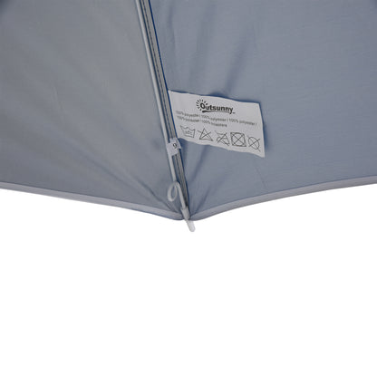Sun Beach Umbrella Sun Protection with Side Wall Beach Polyester Blue 2.2 x H2.2m