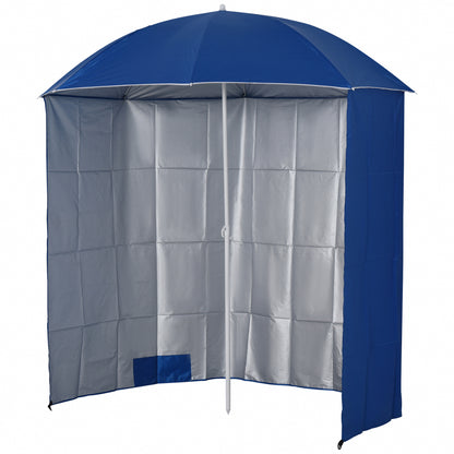Sun Beach Umbrella Sun Protection with Side Wall Beach Polyester Blue 2.2 x H2.2m